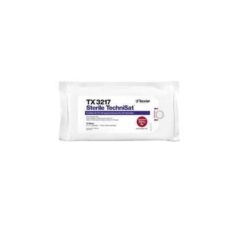 Tx3217 Texwipe Sterile Technisat 9x11 Cleanroom Wipers 70 Ipa