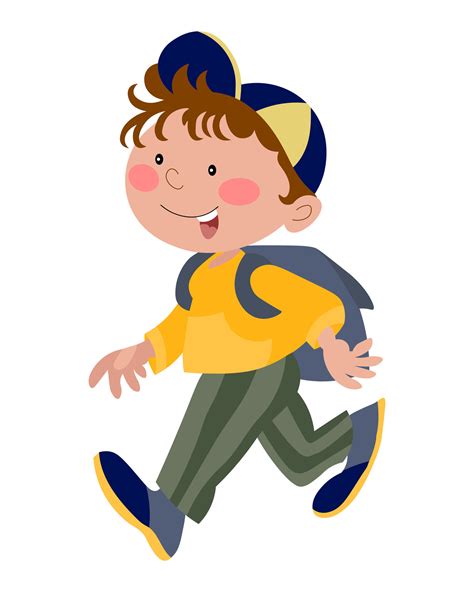 Cute little boy with school backpack. Illustration, cartoon style ...