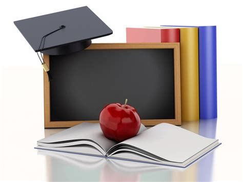 Premium Photo 3d Blackboard With Diploma Graduation Cap And Books