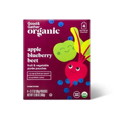 Organic Applesauce Pouches Apple Blueberry Beet Ct Good Gather