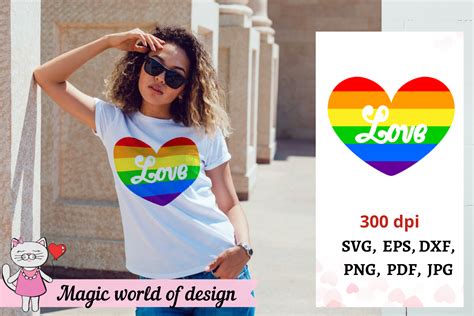 Lgbt Rainbow Stripe Heart Gay Pride Svg Graphic By Magic World Of Design Creative Fabrica