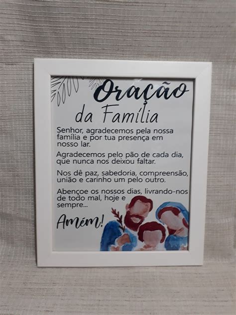 Quadro Decorativo religioso oração da família Elo7