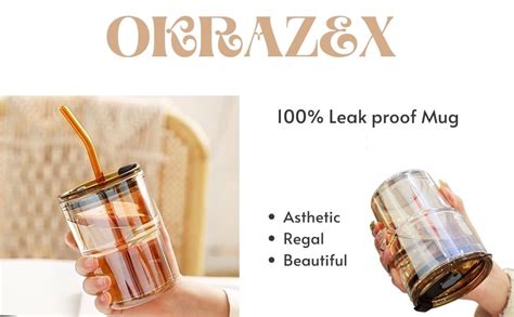 Buy Okrazex Coffee Cup Sipper Glass With Straw Mug With Straw Coffee