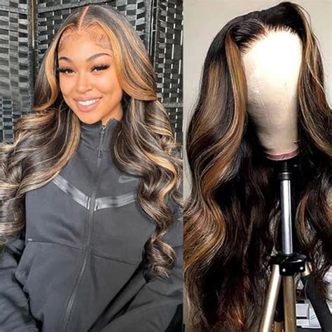 Amazon 13x4 Highlight Black And Blonde Lace Front Wig Human Hair