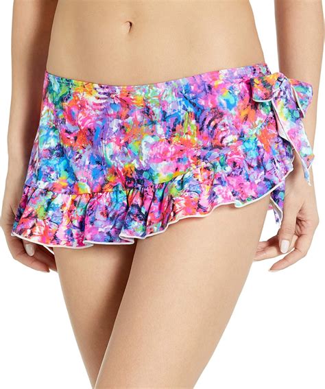 Smart Sexy Women S Ruffle Skirted Bikini Bottom Multi Medium Amazon Co Uk Clothing