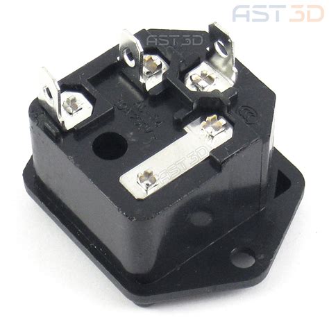 Разъем питания IEC320 C14 3pin-Папа с предохранителем (в корпус на ...