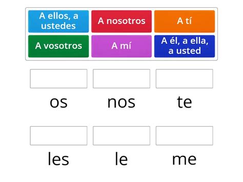 Pronombres Complemento Objeto Indirecto Match Up