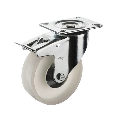 Mm Swivel Locking White Nylon Industrial Caster For Trolley China