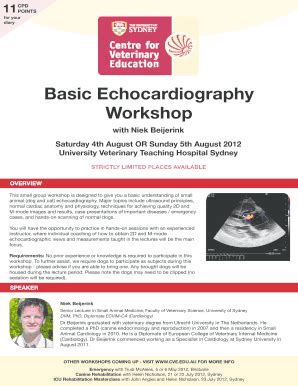 Fillable Online Basic Echocardiography Workshop Conference Ava Au