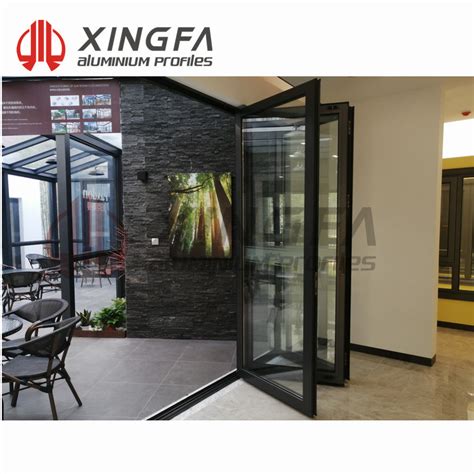 Xingfa Aluminum Aluminium Double Glazed Bifold Sliding Folding Door