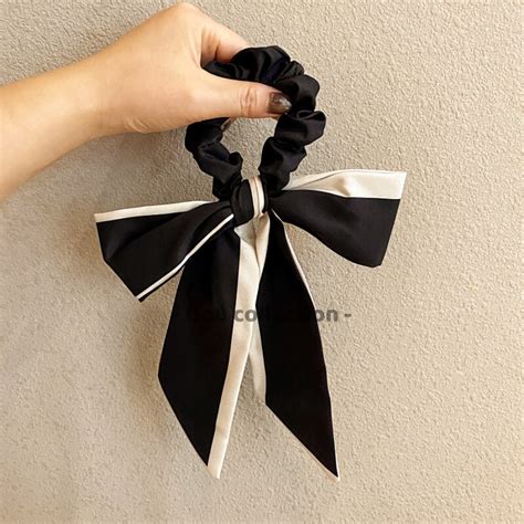 NowShip h Cột tóc nơ scrunchies Dây buộc tóc lụa chất liệu silk mềm mại dễ thương HOT TREND