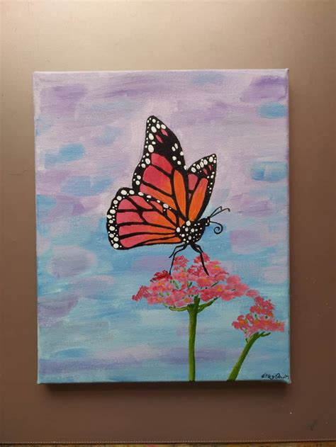 Peinture De Papillon Acrylique Fait Main Etsy France