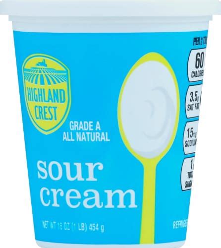 Highland Crest Grade A All Natural Sour Cream 16 Oz Harris Teeter