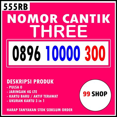 Jual Nomor Cantik Tri 0000 Nomer Cantik Tri 10000 300 Nomor Cantik