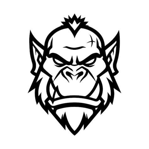 Orc Icon Or Modern Line Symbol Vector Line Art And Icon Design With Bold Outline Premium Ai