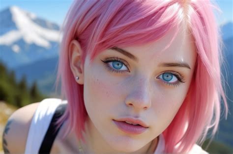 Anime Style Digital Artwork Of A Girl With Pink Hair