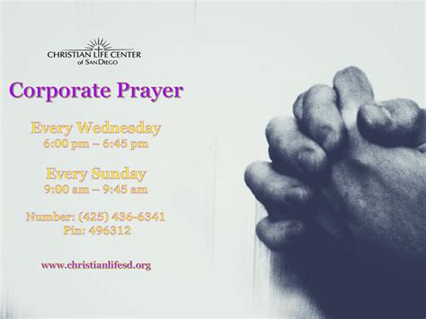 Corporate Prayer - Christian Life Center of San Diego