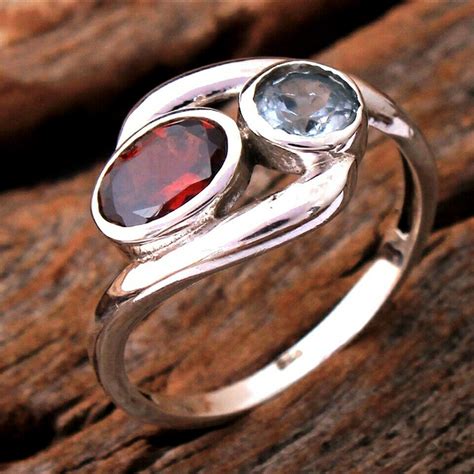 Nat Rliche Granat Ring Handmade Silber Ring Sterling Etsy