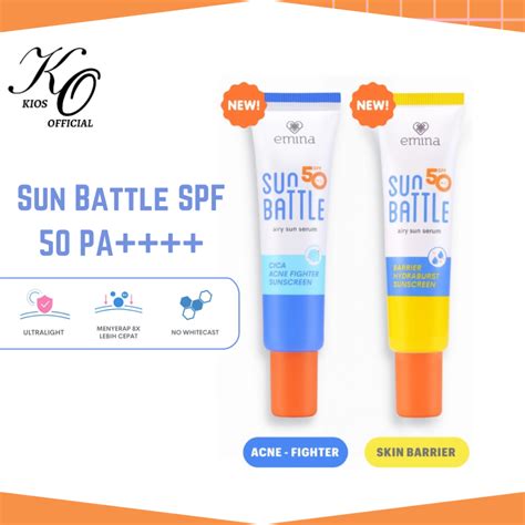 Jual Emina Sun Battle SPF 50 PA Cica Acne Fighter Barrier