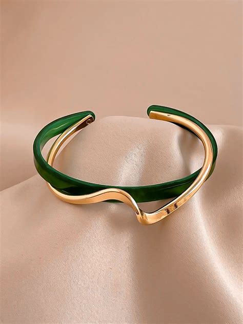 Two Tone Cuff Bangle Fashion Jewelry Stylish Jewelry Cuff Bangles