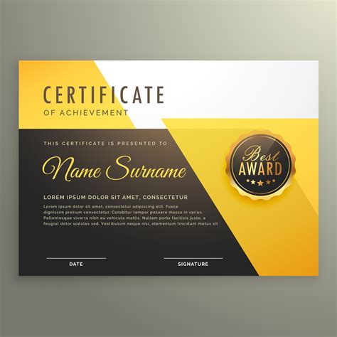 Modern Certificate Template With Clean Geometric Shapes Vector