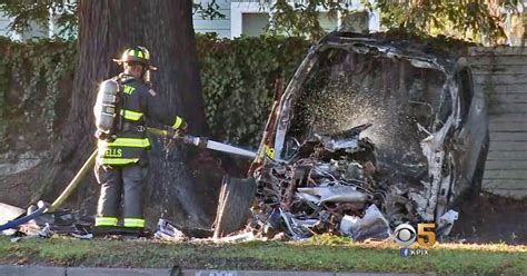 Tesla Model X Bursts Into Flame After Crash In Fremont CBS San Francisco