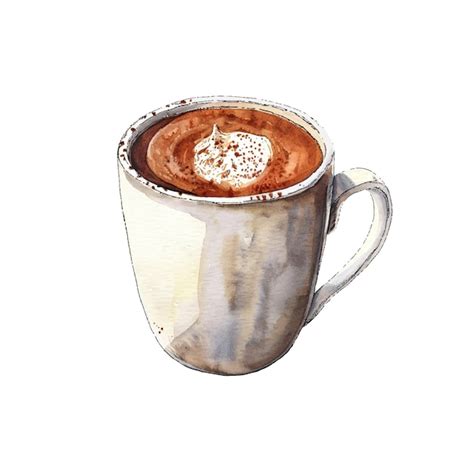 Hot Chocolate Vector Illustration In Watercolor Style Premium Ai Generated Vector