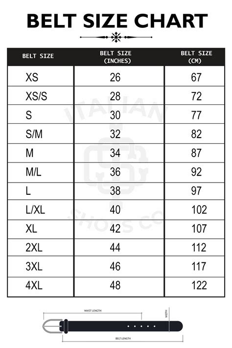 Belt Size chart