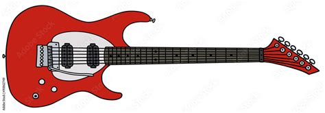 Red electric guitar / Hand drawing, vector illustration Stock Vector ...