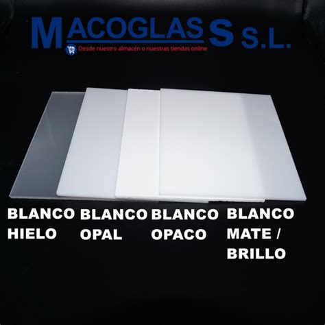 Metacrilato Blanco Opaco De Varios Espesores De Grosor Macoglass