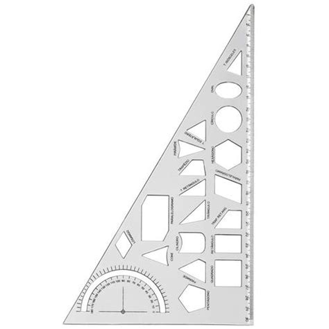 ESQUADRO WALEU GEOMETRICO CRISTAL 30CM 10070005 Papelaria Criativa