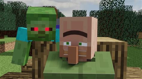 Villager And Zombie Zombie Attack Minecraft Animation Youtube