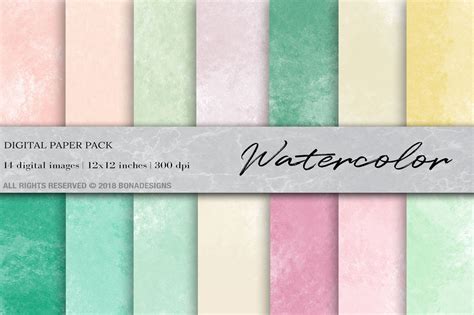 Watercolor Digital Paper By Bonadesigns Thehungryjpeg