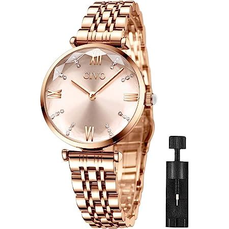 CIVO Montre Femme Or Rose Etanche Montres Celeste Strass Analogique