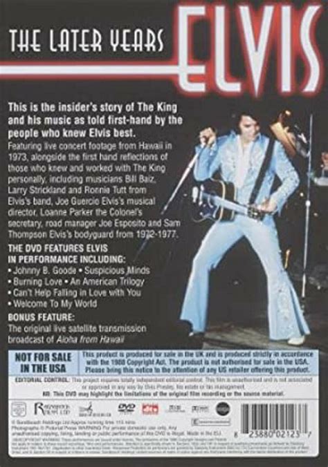 Elvis Presley The Later Years Dvd Music Video Concert Brand New