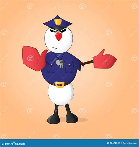 Snowman Policeman Stock Vector Illustration Of Snow 82672596