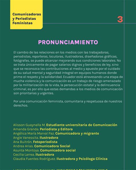 Dar A Lamaracx On Twitter Pronunciamiento De Comunicadoras Y