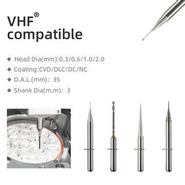 China Customized Zirconia Dental Milling Burs For VHF K1 K2 K4 Z4