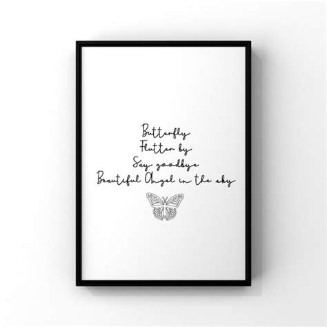 Butterfly Prints Butterfly Wall Art Poem Print Poetry Etsy