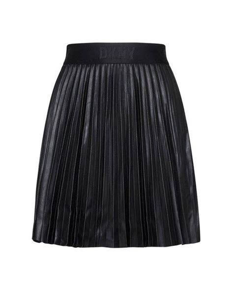 Dkny A Line Pleated Mini Skirt In Black Lyst