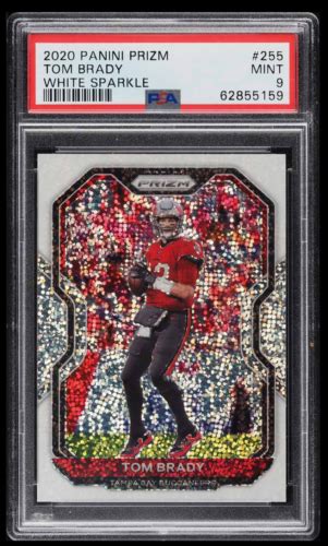 2020 Panini White Sparkle Prizm Tom Brady PSA 9 GOAT Tampa Bay