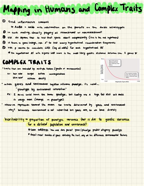 Mapping in Humans and Complex Traits - BIOL 14A - Studocu
