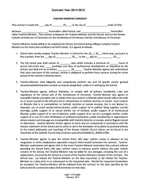 Fillable Online S3 Documentcloud TEACHER MINISTER CONTRACT Fax Email