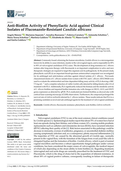 Pdf Anti Biofilm Activity Of Phenyllactic Acid Against Clinical