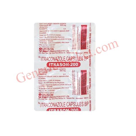 Itrason 200 Capsule | Itraconazole | USA 5 TO 7 DAYS DELIVERY