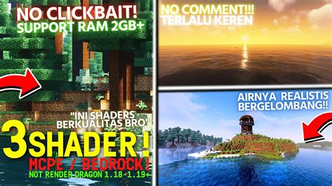 REAL 3 SHADERS MCPE BERKUALITAS REALISTIC WATER SMOOTH NO LAG NOT