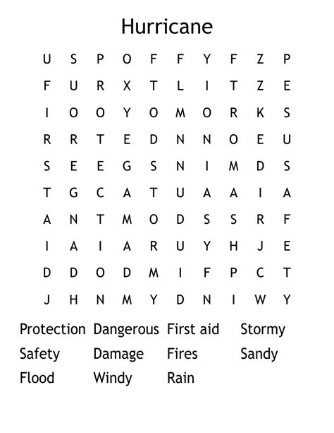 Hurricane Word Search Printable Free Free Templates