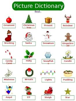 ESL Christmas Vocabulary Packet by Tpete's Supply Store | TpT