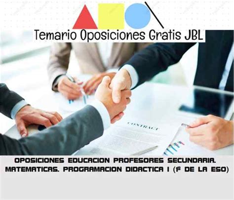 Temario PDF OPOSICIONES EDUCACION PROFESORES SECUNDARIA MATEMATICAS