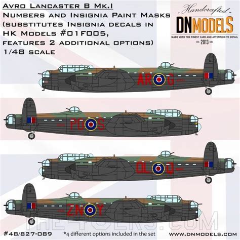 Lancaster B Mk I Insignia And Numbers Paint Mask Set